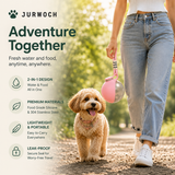 Portable Dog Water Bottle 2-In-1 Dog Water Dispenser Stainless Steel Pet Water